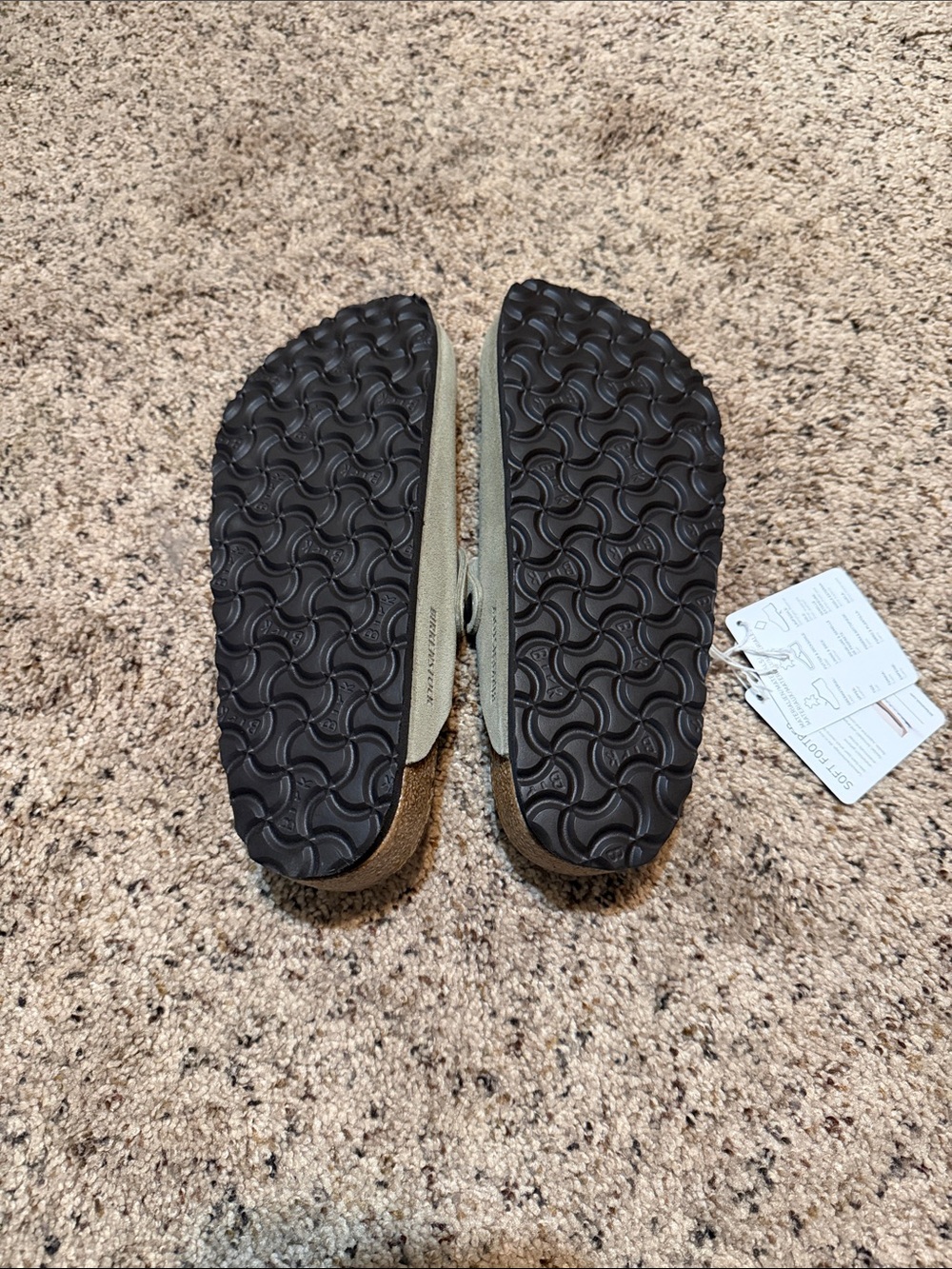 Birkenstock Soft Footbed Suede Slip-On Clogs in Taupe - Picture 5 of 5
